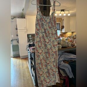 Abercrombie & Fitch White Brushstroke Midi Dress